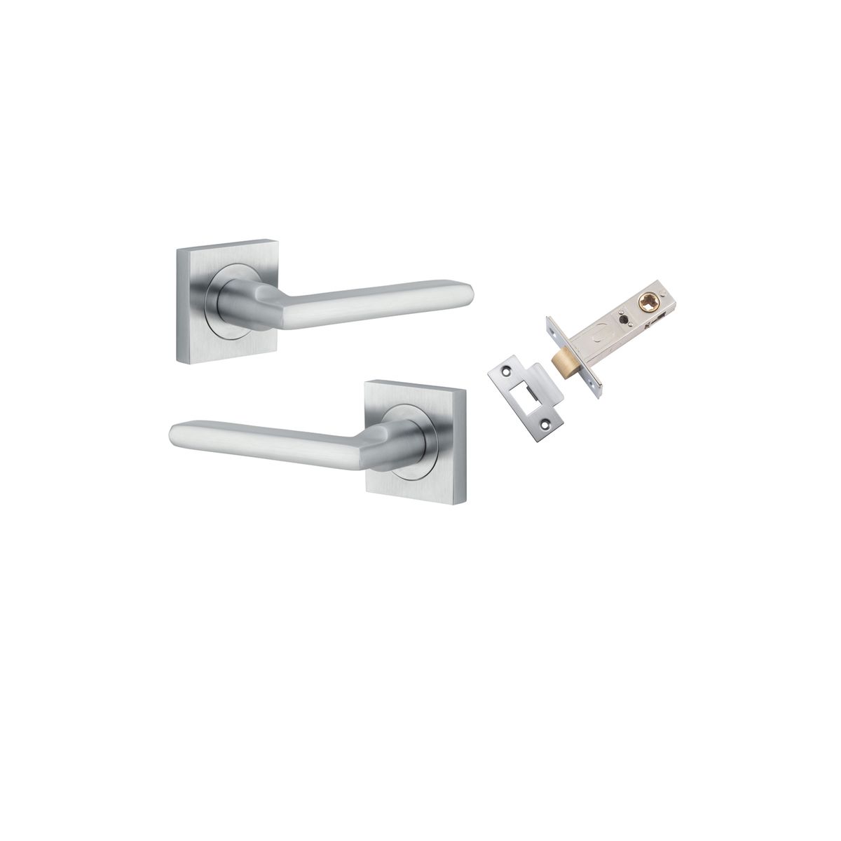 0275KPASS60 - Baltimore Lever - Square Rose Passage Kit - Brushed Chrome - Passage