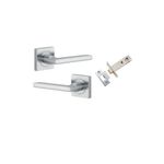 0275KPASS60 - Baltimore Lever - Square Rose Passage Kit - Brushed Chrome - Passage