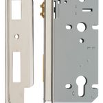 6097 - Rebated 85mm Euro Roller Mortice Locks - 60mm Backset - Polished Nickel