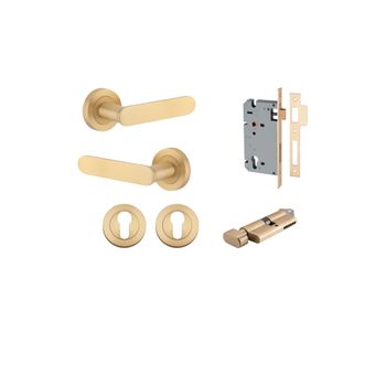 Bronte Lever - Round Rose Entrance Kit with High Security Lock