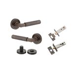 0351KPRIV60 - Brunswick Lever - Round Rose Privacy Kit - Signature Brass - Privacy