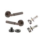 0351KPRIV60 - Brunswick Lever - Round Rose Privacy Kit - Signature Brass - Privacy