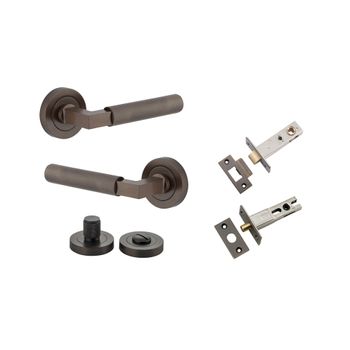 Brunswick Lever - Round Rose Privacy Kit