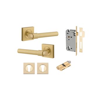 Helsinki Lever - Square Rose Entrance Kit with Separate High Security Lock