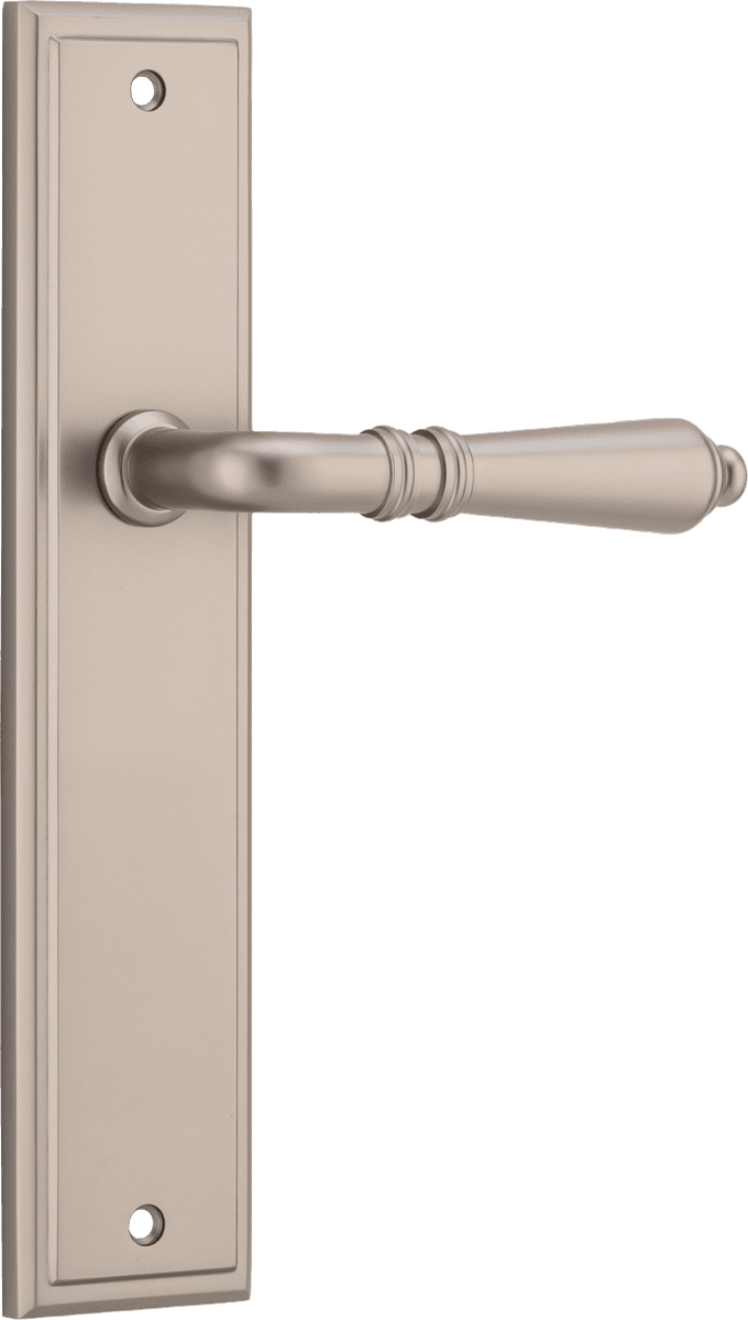 14736 - Sarlat Lever - Stepped Backplate - Satin Nickel - Passage