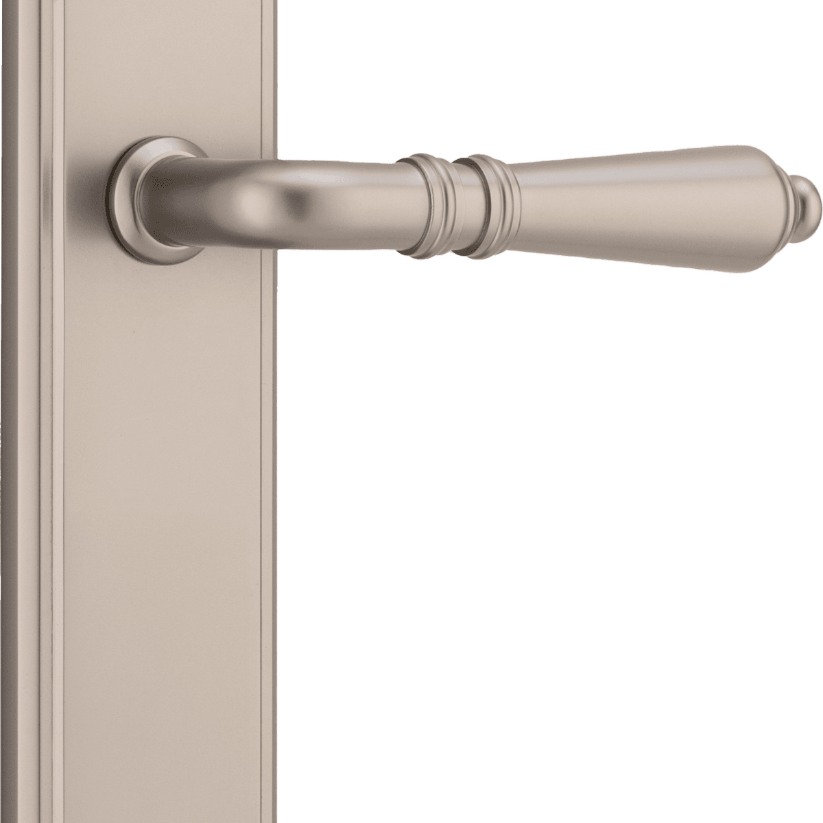 14736 - Sarlat Lever - Stepped Backplate - Satin Nickel - Passage