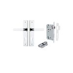 11868KENTR60KK - Osaka Lever - Chamfered Backplate Entrance Kit with High Security Lock - Polished Chrome - Entrance