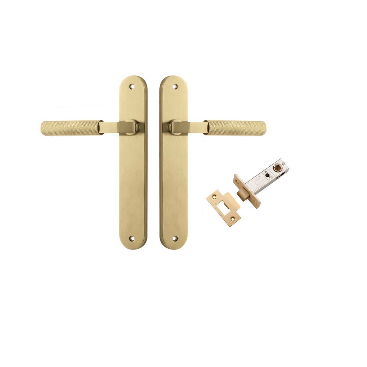 16268KPASS60 - Brunswick Lever - Oval Backplate Passage Kit - Brushed Gold PVD - Passage