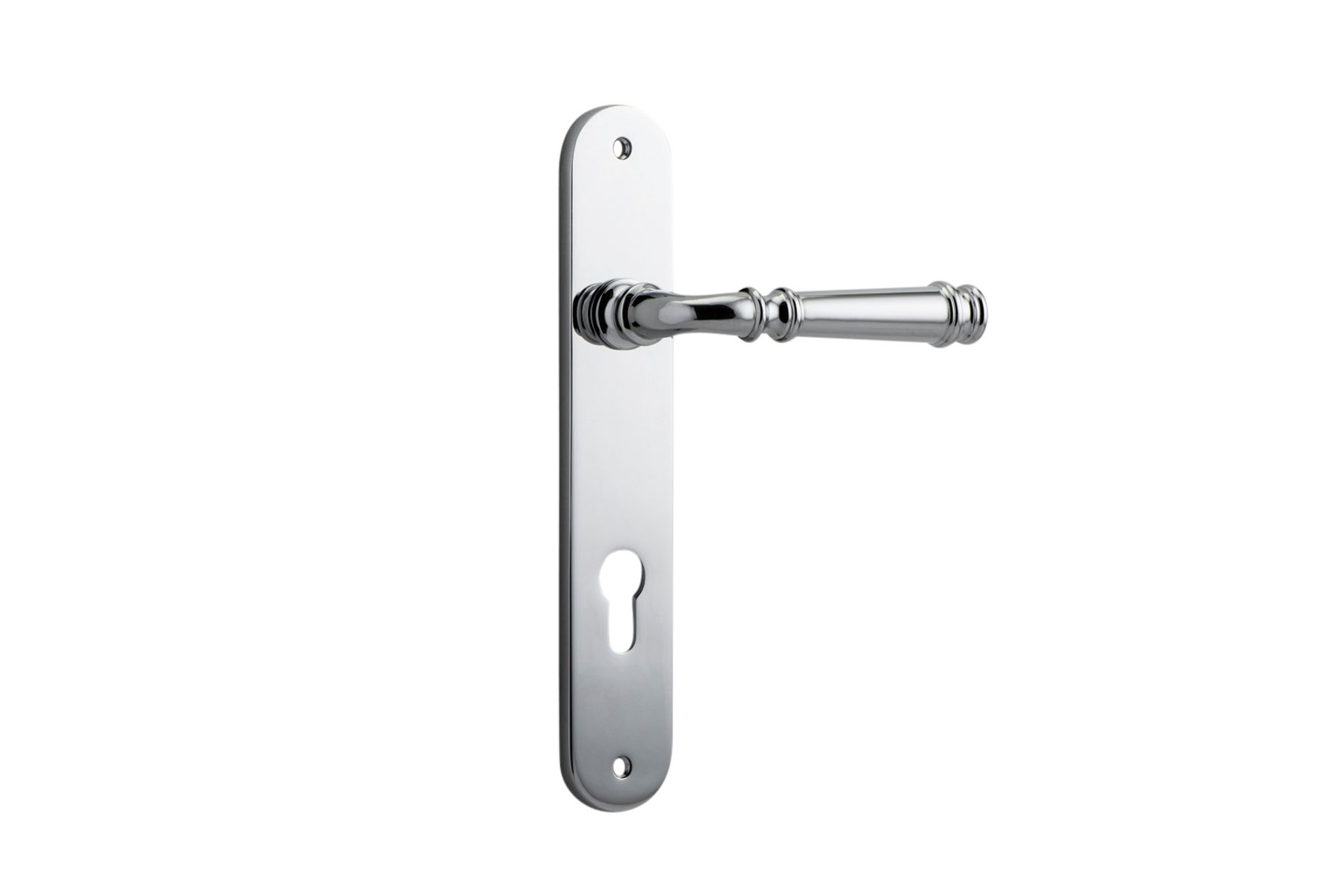 11730E85 - Verona Lever - Oval Backplate - Polished Chrome - Entrance