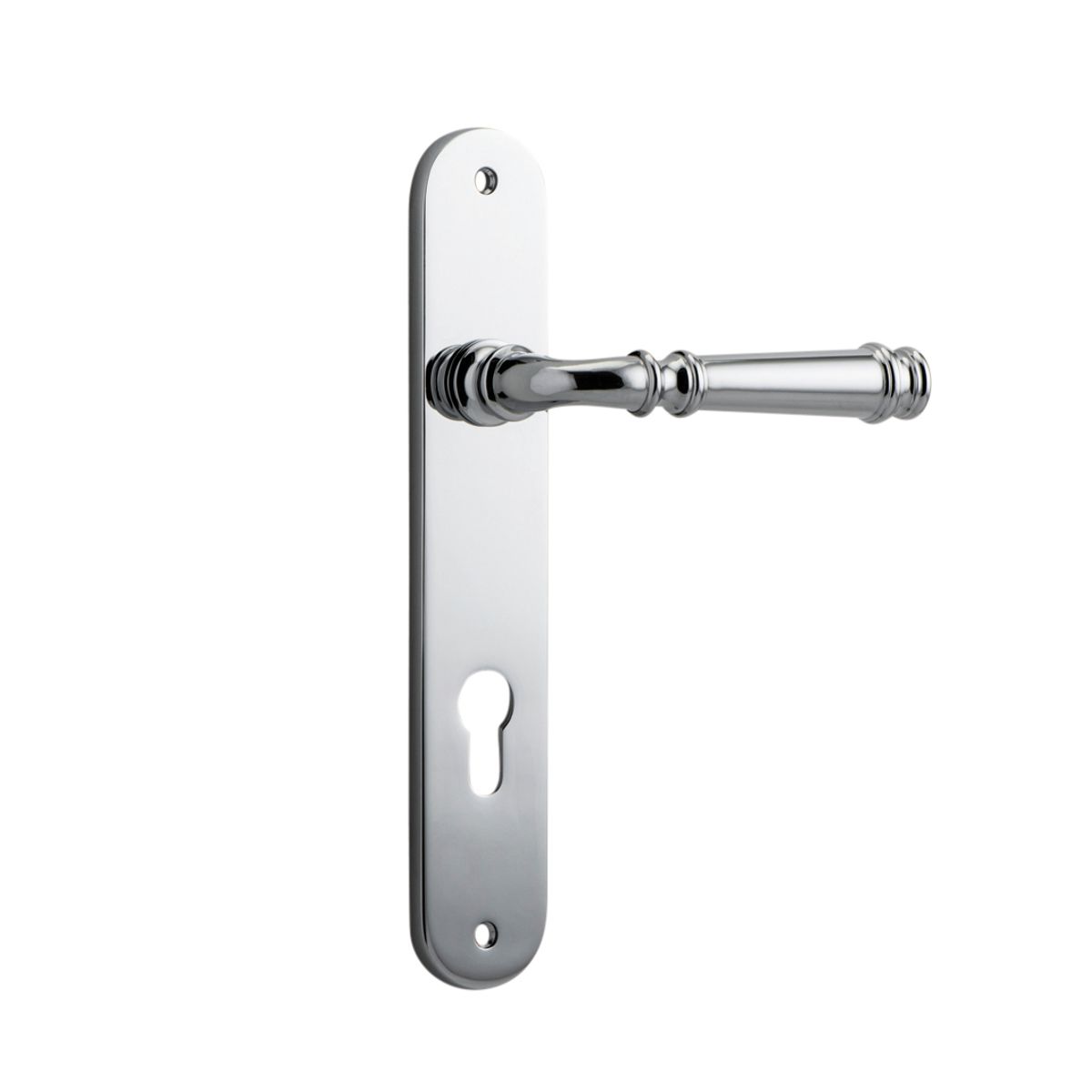 11730E85 - Verona Lever - Oval Backplate - Polished Chrome - Entrance