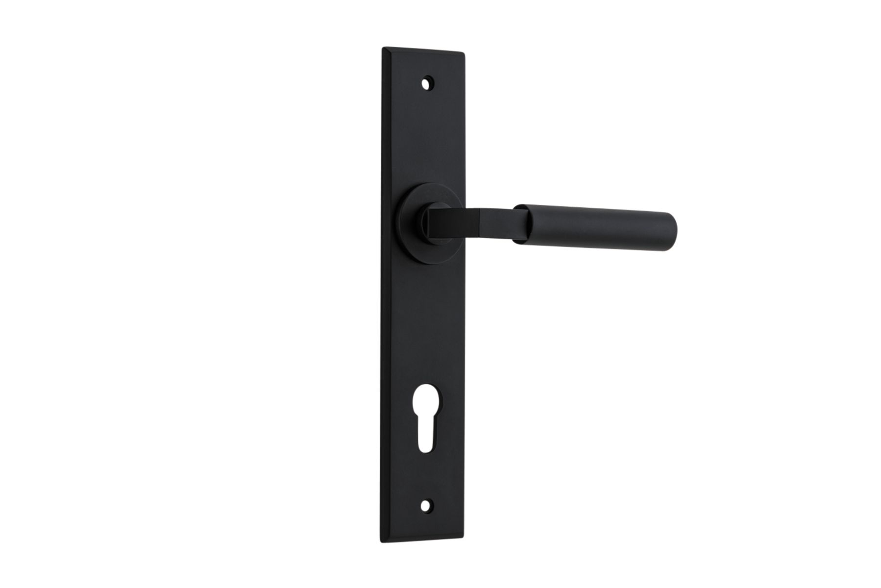 12794E85 - Berlin Lever - Chamfered Backplate - Matt Black - Entrance