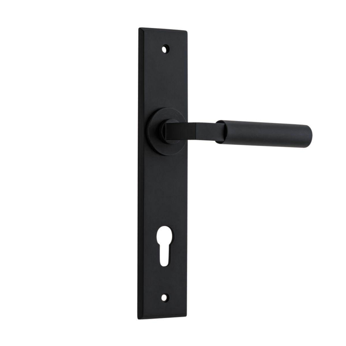 12794E85 - Berlin Lever - Chamfered Backplate - Matt Black - Entrance