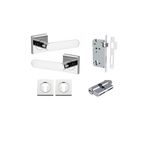 0404KENTR60KK - Bronte Lever - Square Rose Entrance Kit with High Security Lock - Polished Chrome - Entrance