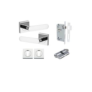 Bronte Lever - Square Rose Entrance Kit with High Security Lock