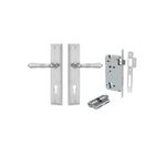 12236KENTR60KK - Sarlat Lever - Stepped Backplate Entrance Kit with High Security Lock - Brushed Chrome - Entrance