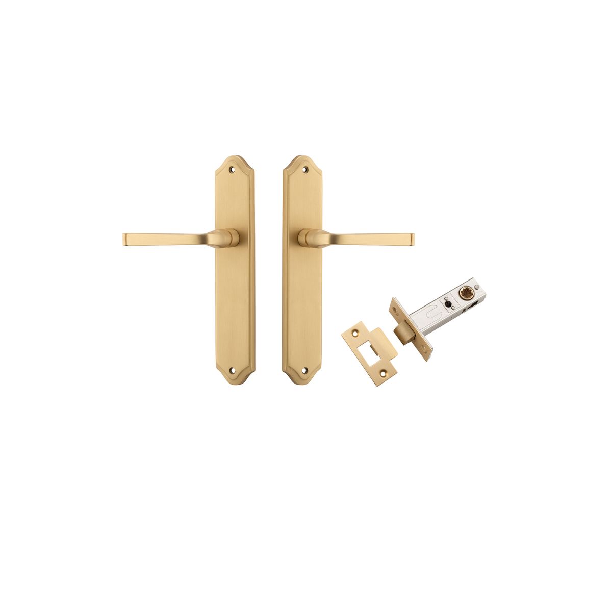 15220KPASS60 - Annecy Lever - Shouldered Backplate Passage Kit - Brushed Brass - Passage