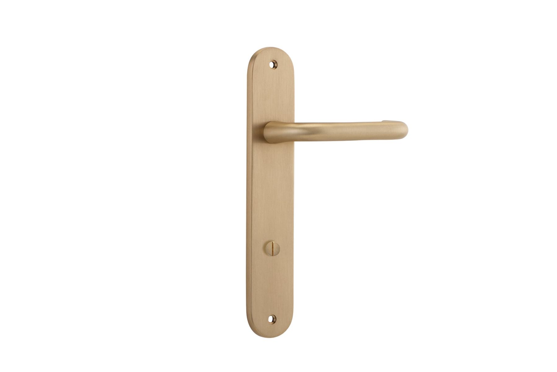 15346P85 - Oslo Lever - Oval Backplate - Brushed Brass - Privacy