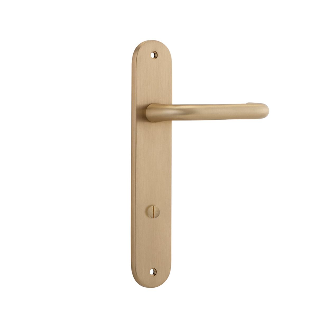 15346P85 - Oslo Lever - Oval Backplate - Brushed Brass - Privacy