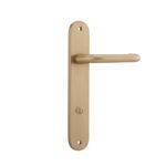15346P85 - Oslo Lever - Oval Backplate - Brushed Brass - Privacy
