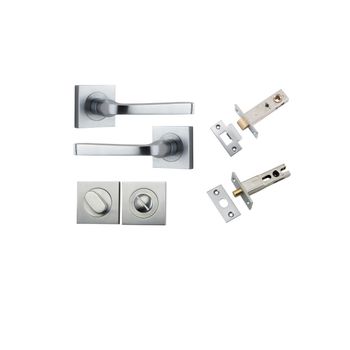 Annecy Lever - Square Rose Privacy Kit with Separate Privacy Turn