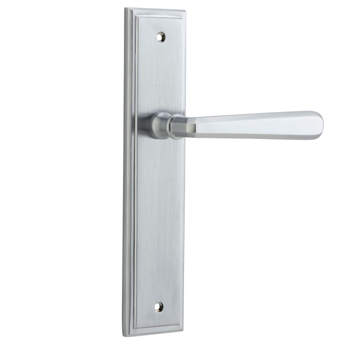 12378 - Copenhagen Lever - Stepped Backplate - Brushed Chrome - Passage