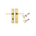16382KPRIV60 - Baltimore Lever - Chamfered Backplate Privacy Kit with Privacy Turn - Brushed Gold PVD - Privacy