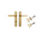 15264KPRIV60 - Bronte Lever - Oval Backplate Privacy Kit with Privacy Turn - Brushed Brass - Privacy