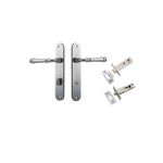 12230KPRIV60 - Verona Lever - Oval Backplate Privacy Kit with Privacy Turn - Brushed Chrome - Privacy