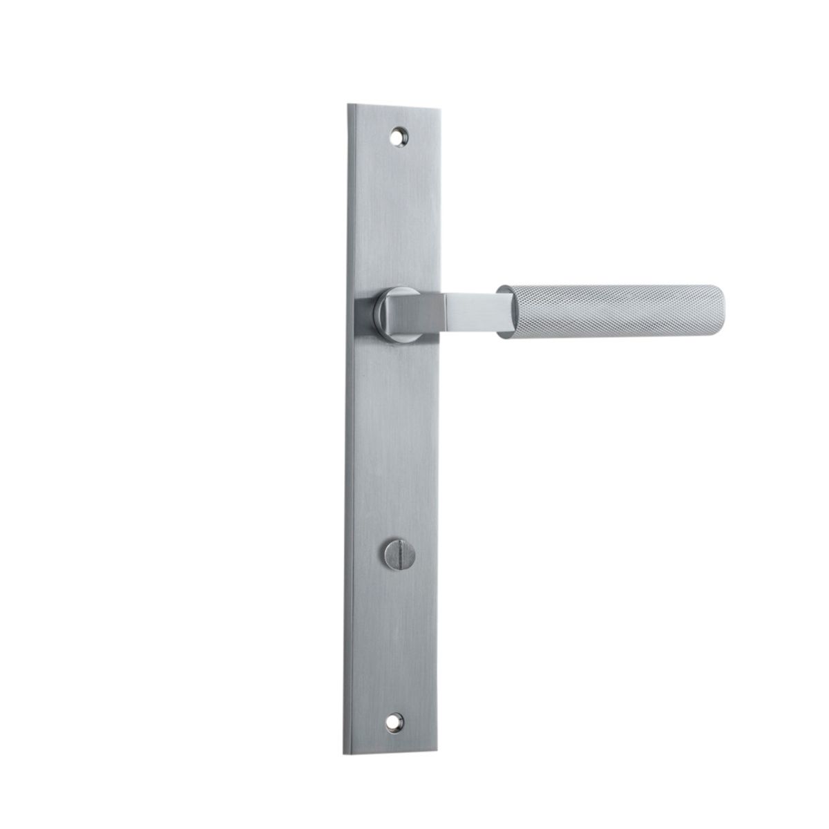 12252P85 - Brunswick Lever - Rectangular Backplate - Brushed Chrome - Privacy