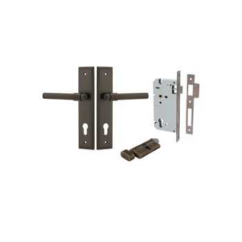 Helsinki Lever - Stepped Backplate Entrance Kit with High Security Lock