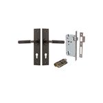 10796KENTR60KK - Brunswick Lever - Chamfered Backplate Entrance Kit with High Security Lock - Signature Brass - Entrance