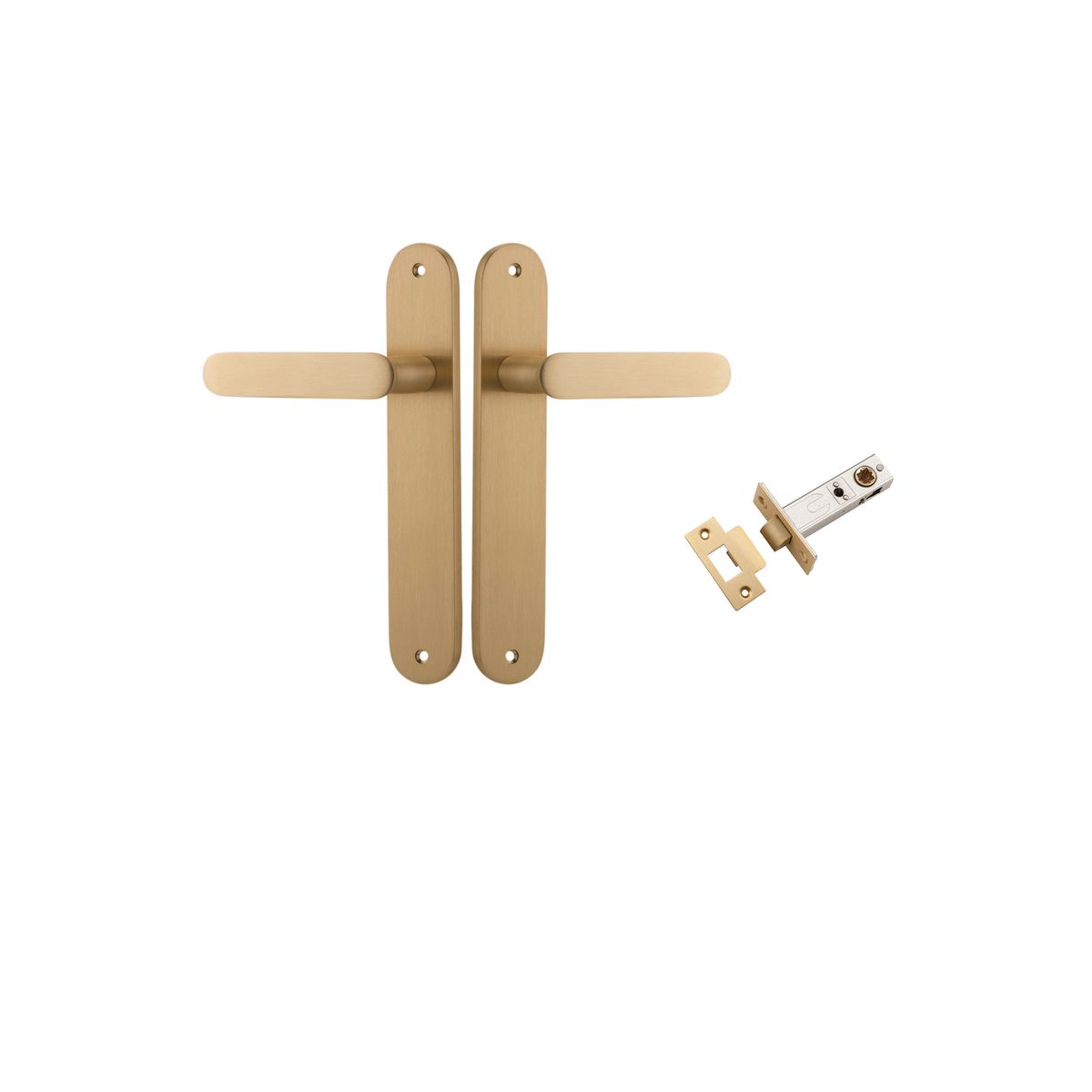 15264KPASS60 - Bronte Lever - Oval Backplate Passage Kit - Brushed Brass - Passage