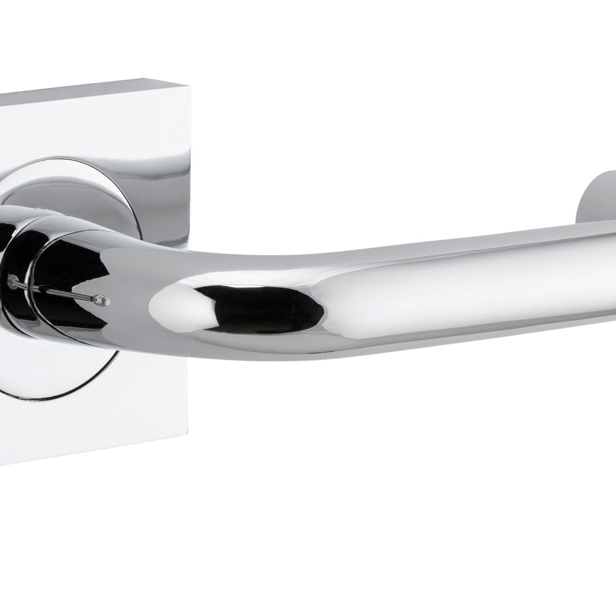 20364KIBPRIV60 - Oslo Lever - Square Rose (Inbuilt Privacy) - Polished Chrome - Privacy