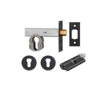 Euro Mortice Deadbolt Kit - 60mm Backset with Round Euro Escutcheon Key/Key