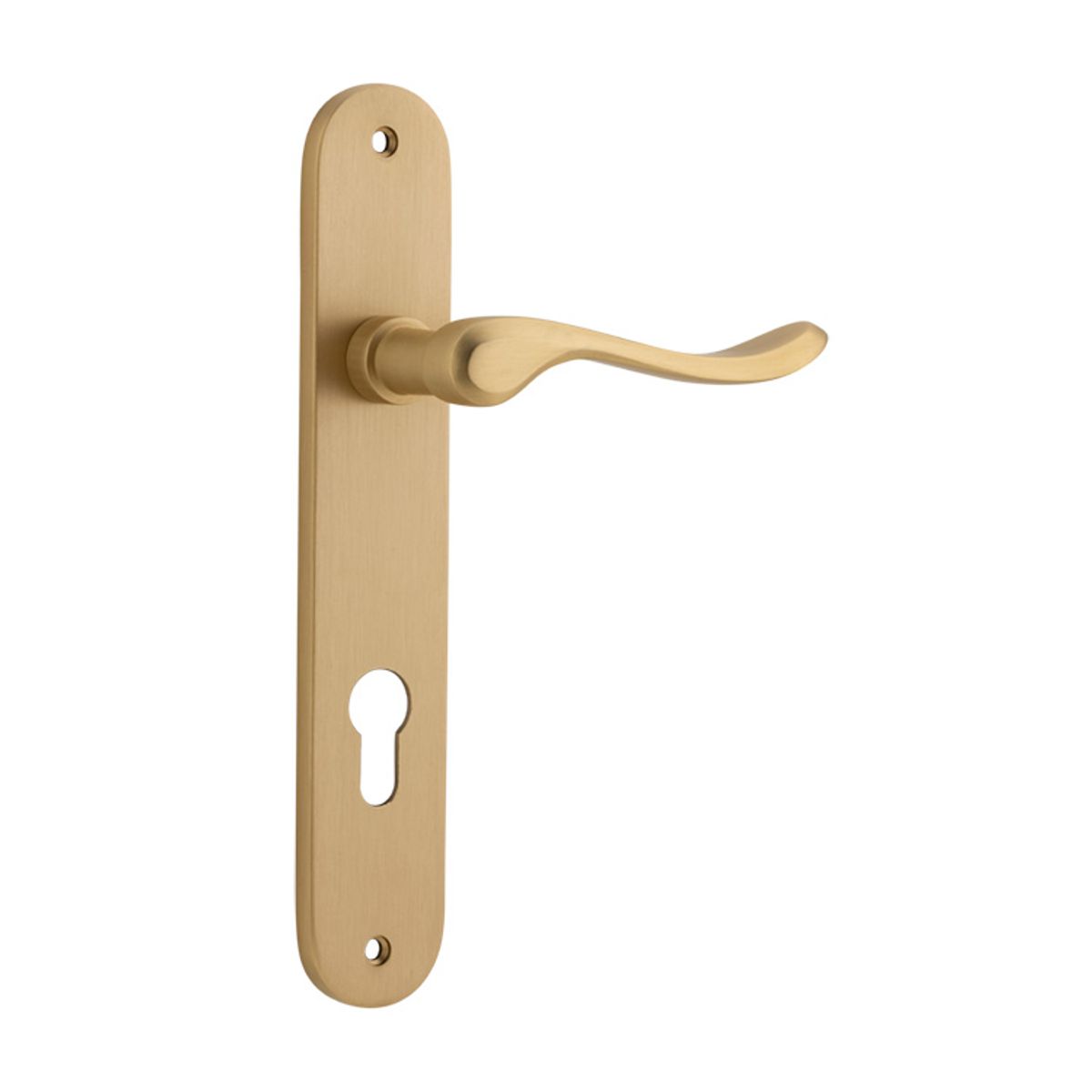 15424E85 - Stirling Lever - Oval Backplate - Brushed Brass - Entrance
