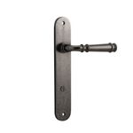 13730P85 - Verona Lever - Oval Backplate - Distressed Nickel - Privacy