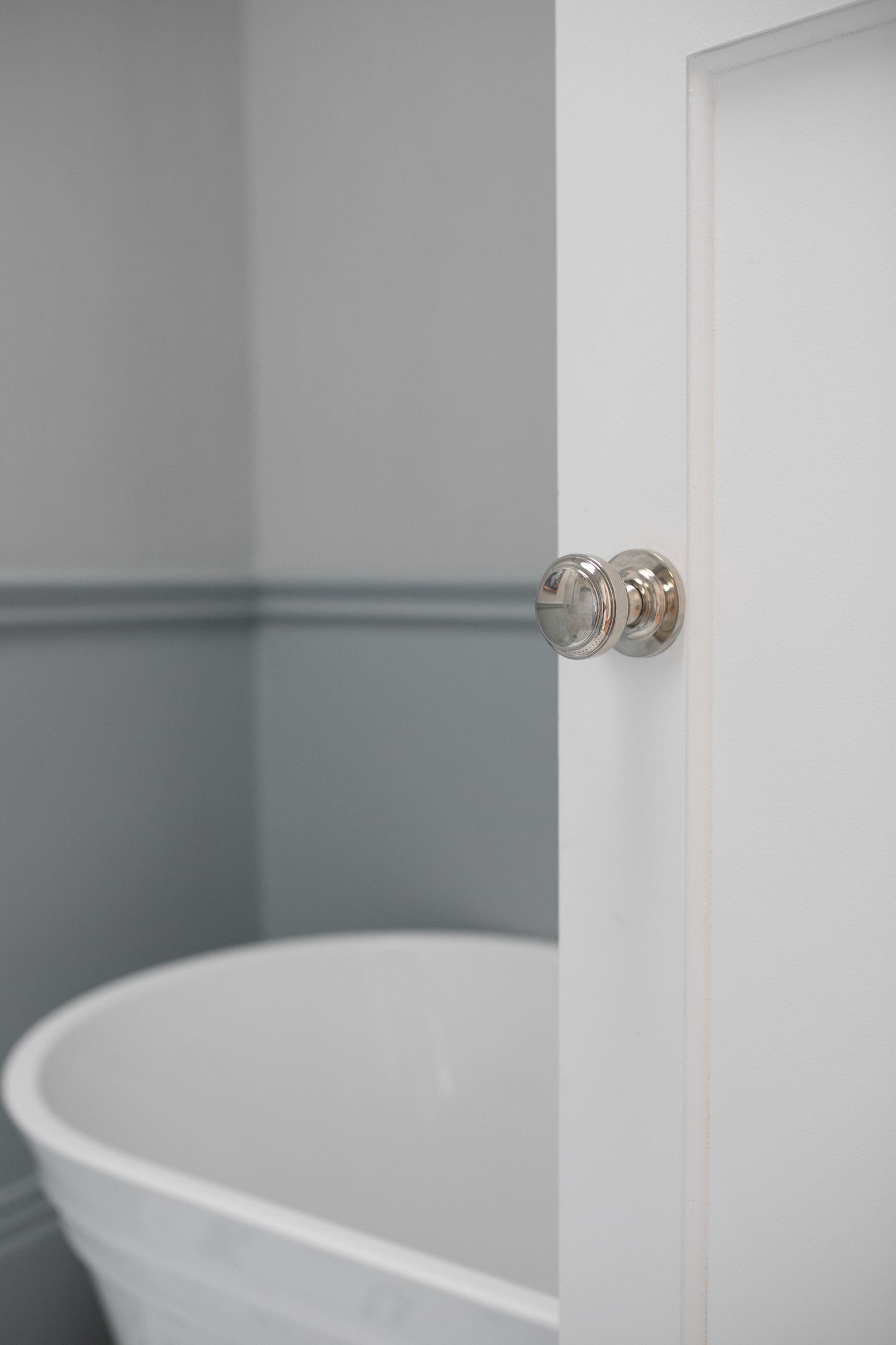 0219KPASS60 - Paddington Knob - Round Rose Passage Kit - Satin Nickel - Passage