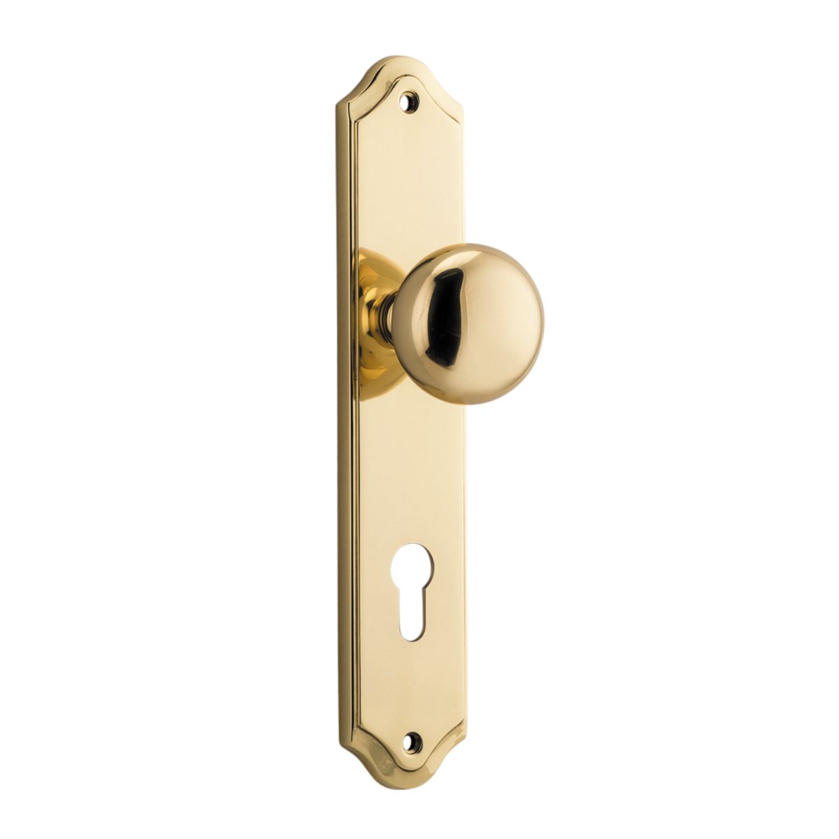 10328E85 - Cambridge Knob - Shouldered Backplate - Polished Brass - Entrance