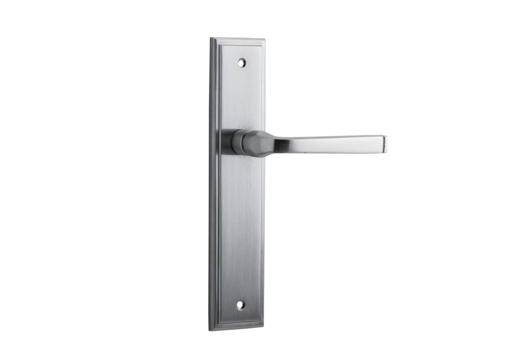 12244 - Annecy Lever - Stepped Backplate - Brushed Chrome - Passage