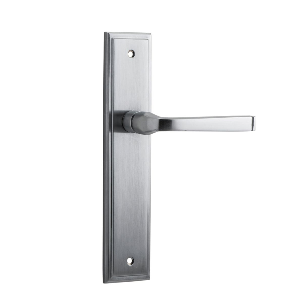 12244 - Annecy Lever - Stepped Backplate - Brushed Chrome - Passage