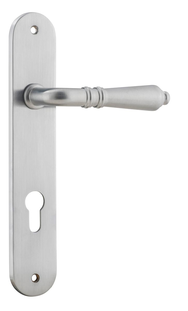 12224E85 - Sarlat Lever - Oval Backplate - Brushed Chrome - Entrance