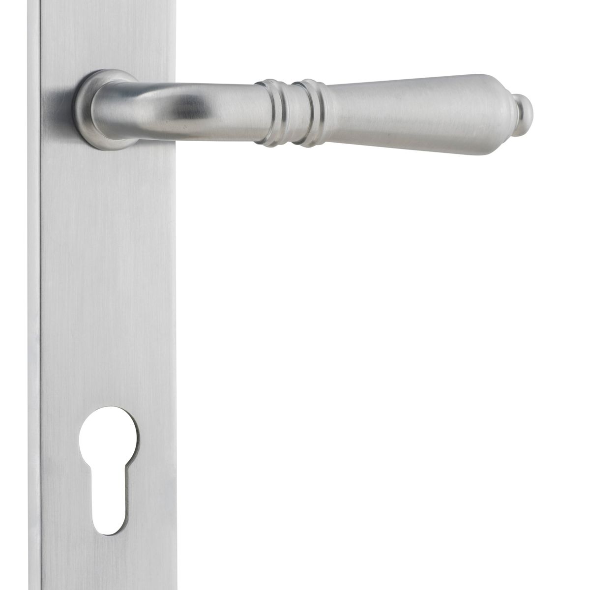 12224E85 - Sarlat Lever - Oval Backplate - Brushed Chrome - Entrance