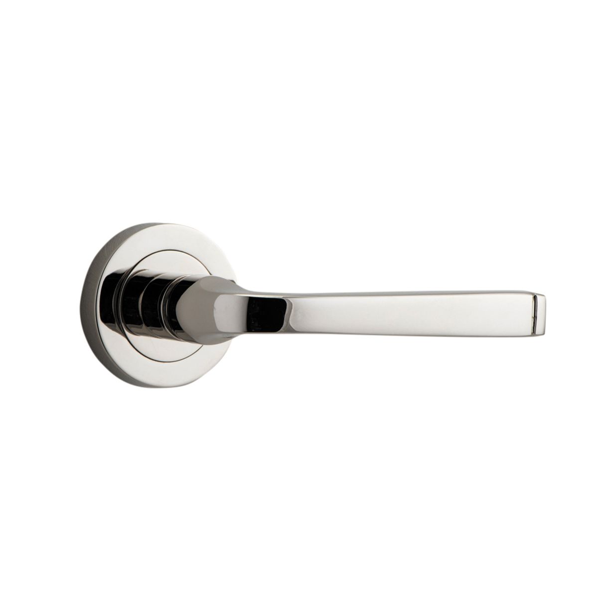 0328 - Annecy Lever - Round Rose - Polished Nickel - Passage