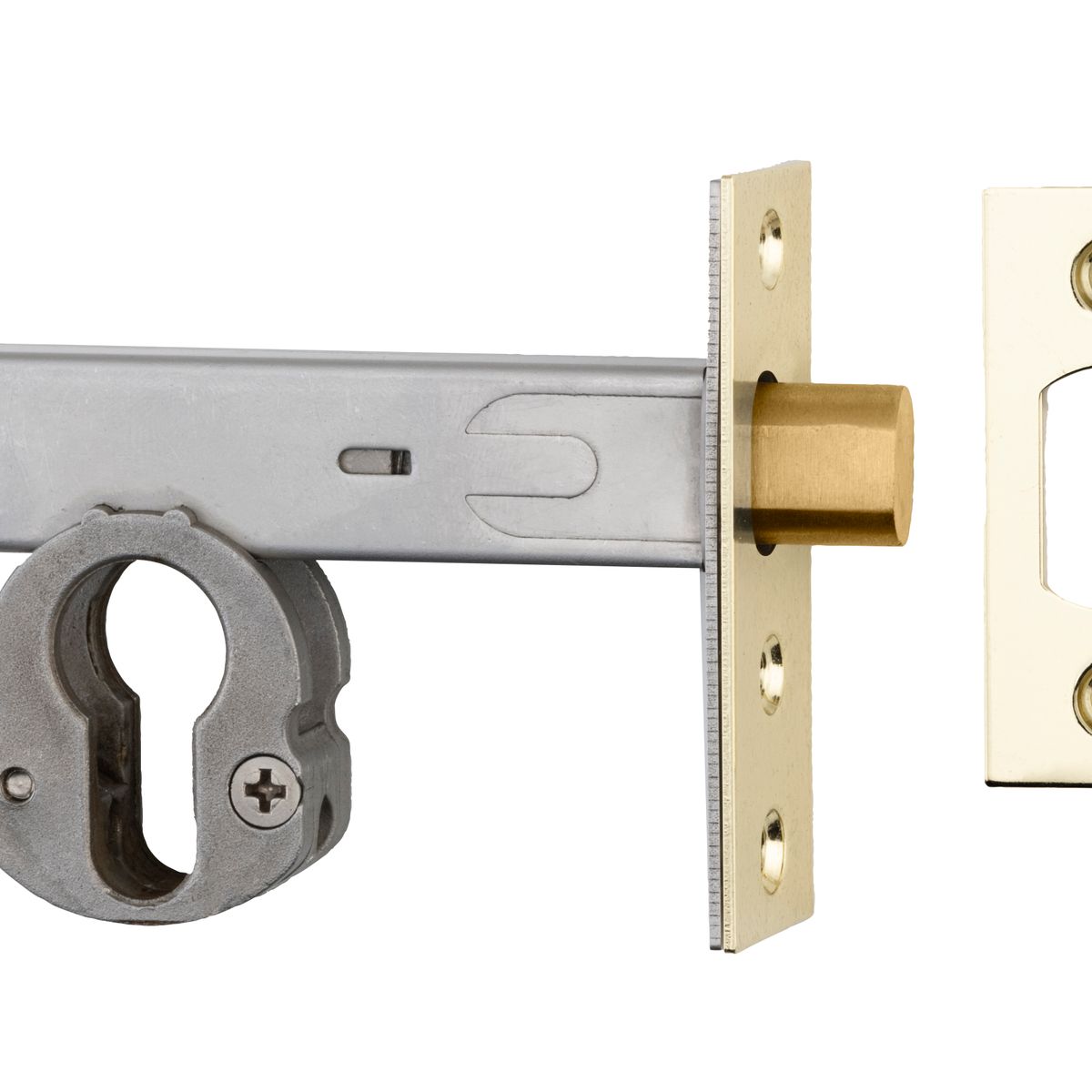 22156 - Euro Mortice Deadbolt - 60mm Backset - Polished Brass - Entrance