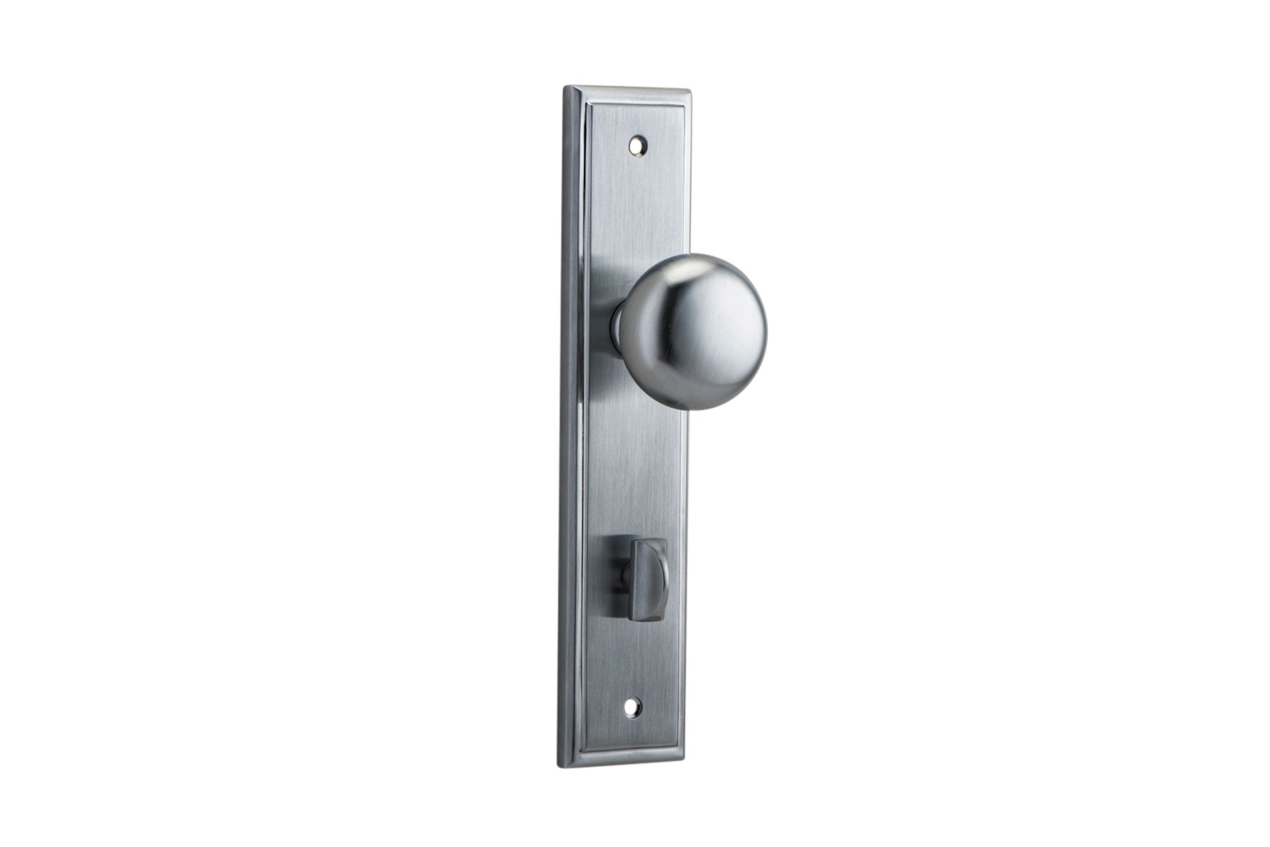 12340P85 - Cambridge Knob - Stepped Backplate - Brushed Chrome - Privacy