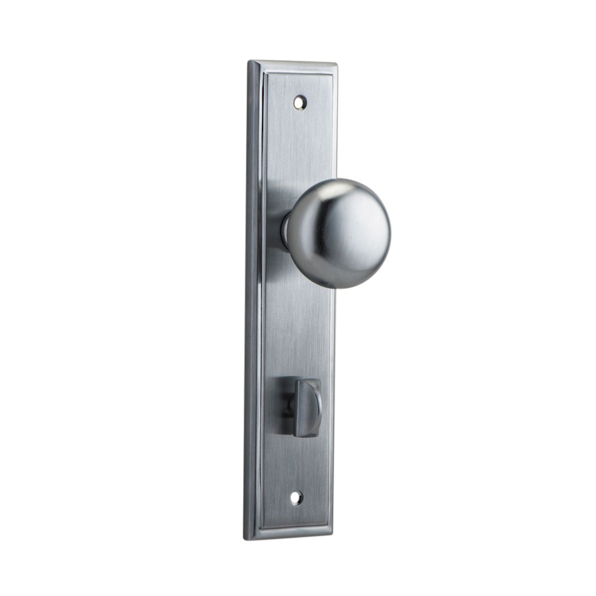 12340P85 - Cambridge Knob - Stepped Backplate - Brushed Chrome - Privacy
