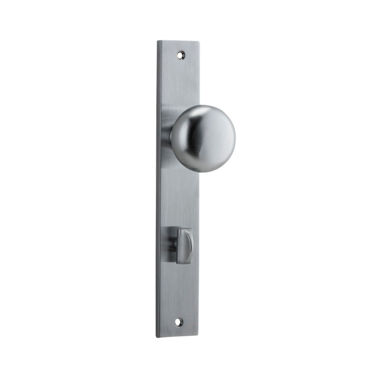 12322P85 - Cambridge Knob - Rectangular Backplate - Brushed Chrome - Privacy