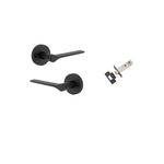 0363KIBPRIV60 - Como Lever - Round Rose Privacy Kit (Inbuilt Privacy) - Matt Black - Privacy