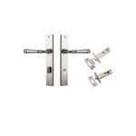 14706KPRIV60 - Verona Lever - Rectangular Backplate Privacy Kit with Privacy Turn - Satin Nickel - Privacy