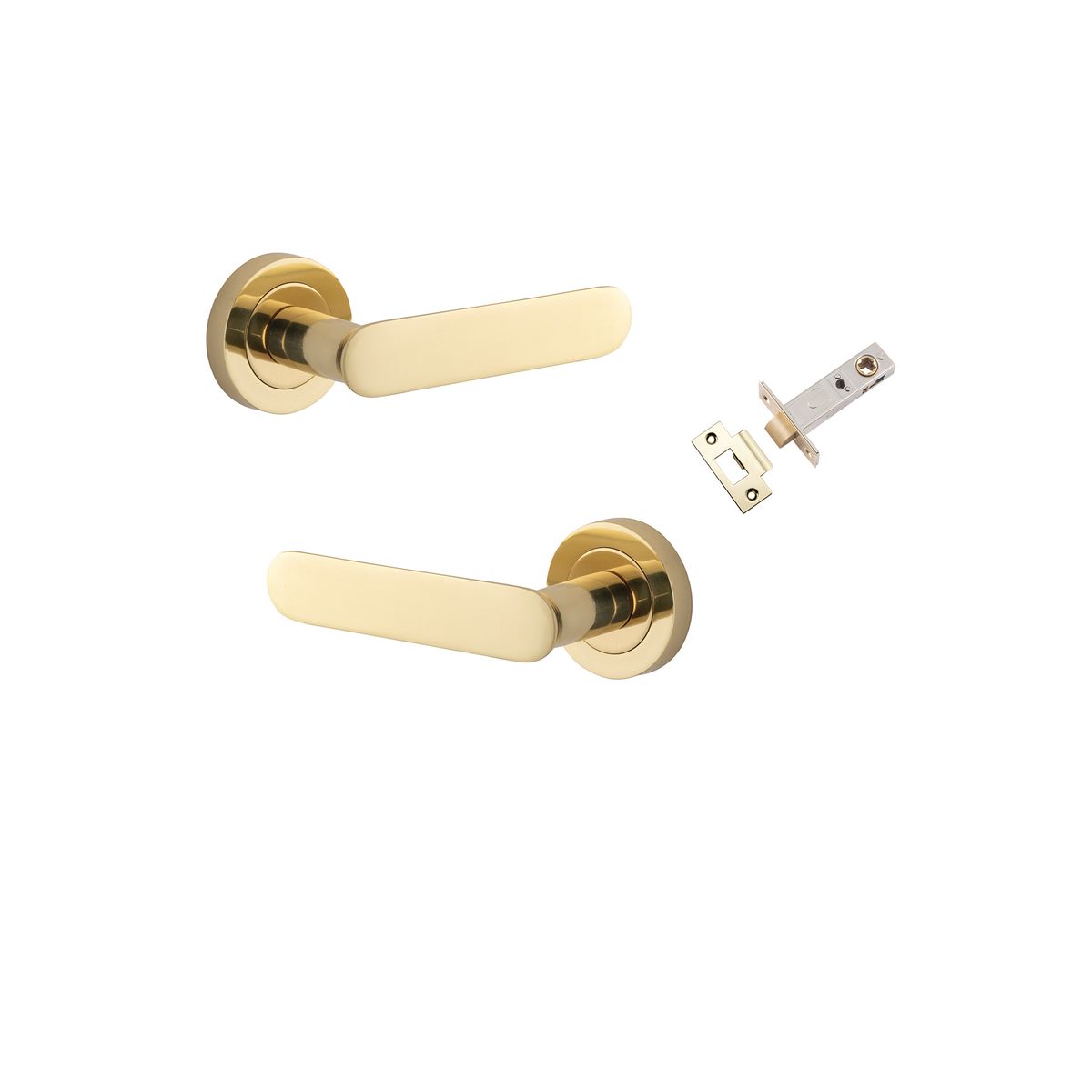 0330KPASS60 - Bronte Lever - Round Rose Passage Kit - Polished Brass - Passage